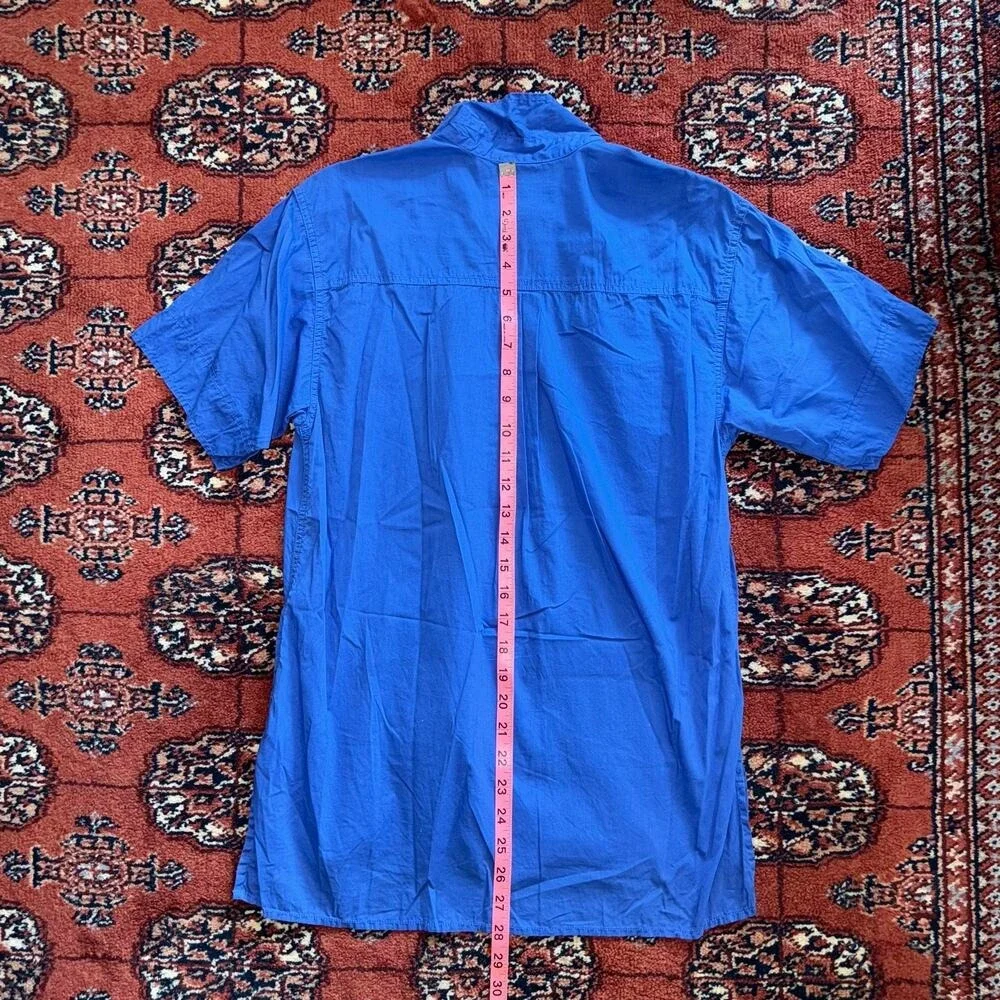 J.Crew‎ Women's XS Cobalt Blue Short Sleeve Button Front PULLOVER Shirt
